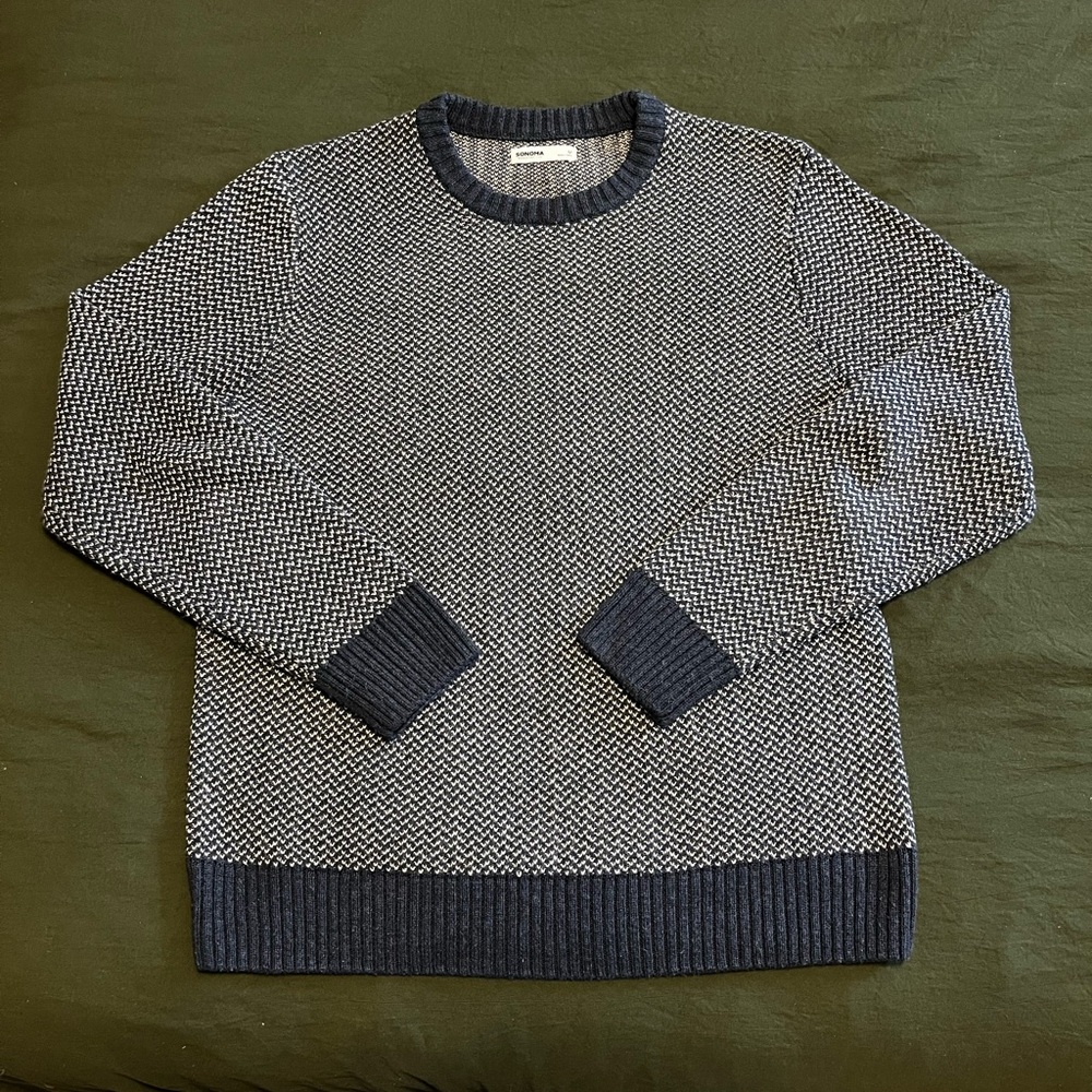 Men's Sonoma Navy/white patterned knit sweater